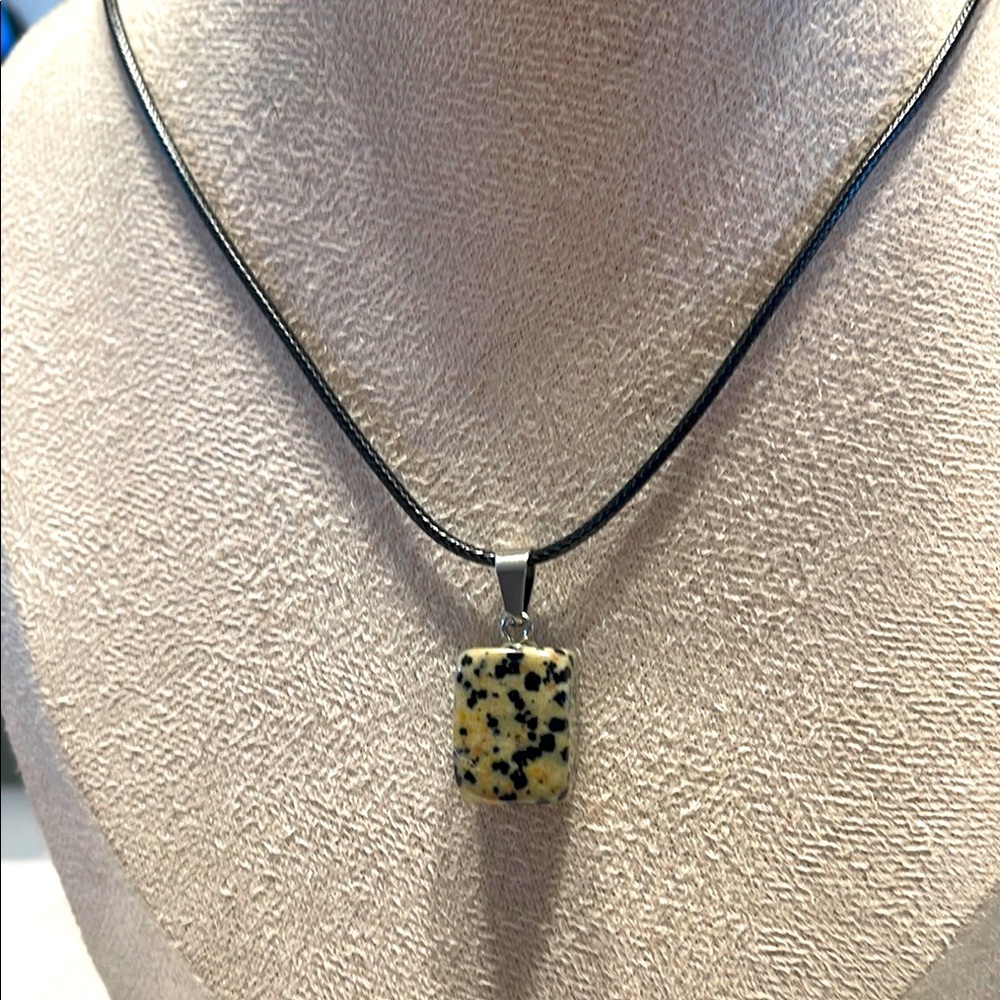 Dalmatian jasper Stone Pendant Necklace